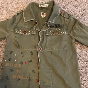 NWOT Girls size XS army green light jacket